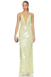 Misha Sapphire Sequin Maxi Dress - Lemon