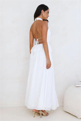 Love From Rosalie Halter Maxi Dress White