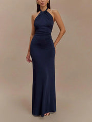 Lagoon Glow Halter Maxi Dress 