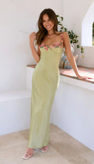 Fiona - Elegant Maxi Dress with Floral Details