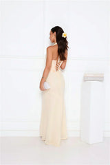 Silver Lining Love Halter Maxi Dress