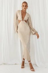 Medusa Midi Dress - Beige/Gold