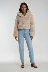 Livette - Fluffy Hooded Coat