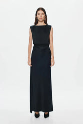 Misha Rocky Satin Dress - Black