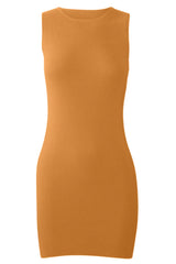 Misha Ribbed Mini Dress - Orange