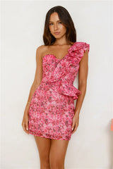 Softly Stylish One Shoulder Mini Dress