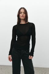 Myles Crew Neck Top - Black