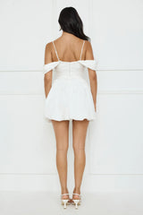 Poolside Perfect Off Shoulder Bubble Mini Dress White