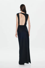Misha Rocky Satin Dress - Black